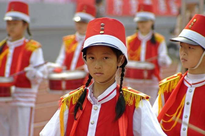 天台县学校"生态德育"工程启动仪式暨少年先锋队成立55周年少先队大检阅