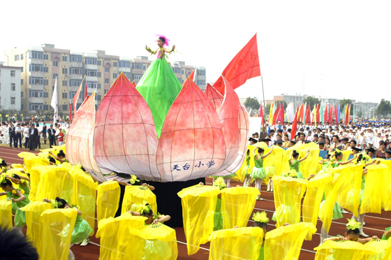 天台县学校"生态德育"工程启动仪式暨少年先锋队成立55周年少先队大检阅