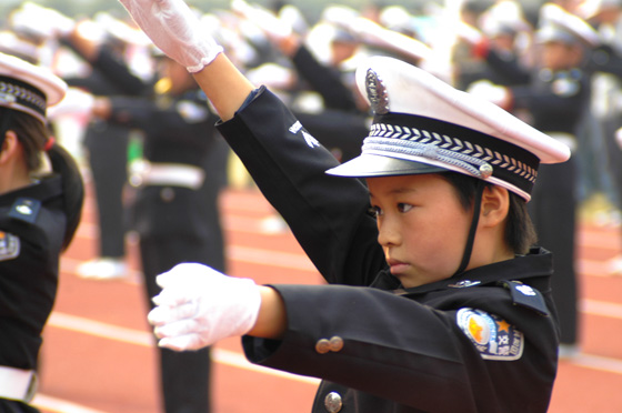 天台县学校"生态德育"工程启动仪式暨少年先锋队成立55周年少先队大检阅