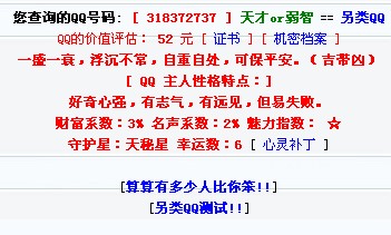测测你的ＱＱ值多少钱