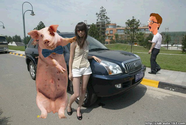请求PS高手，帮我把背后的猥琐男去掉