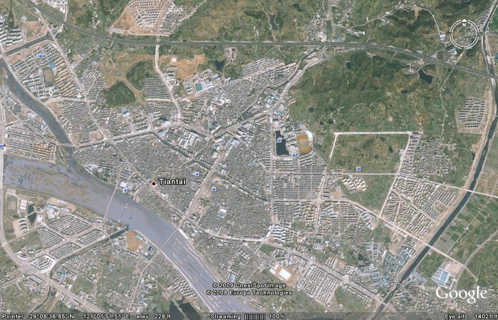 天台各乡镇卫星地图