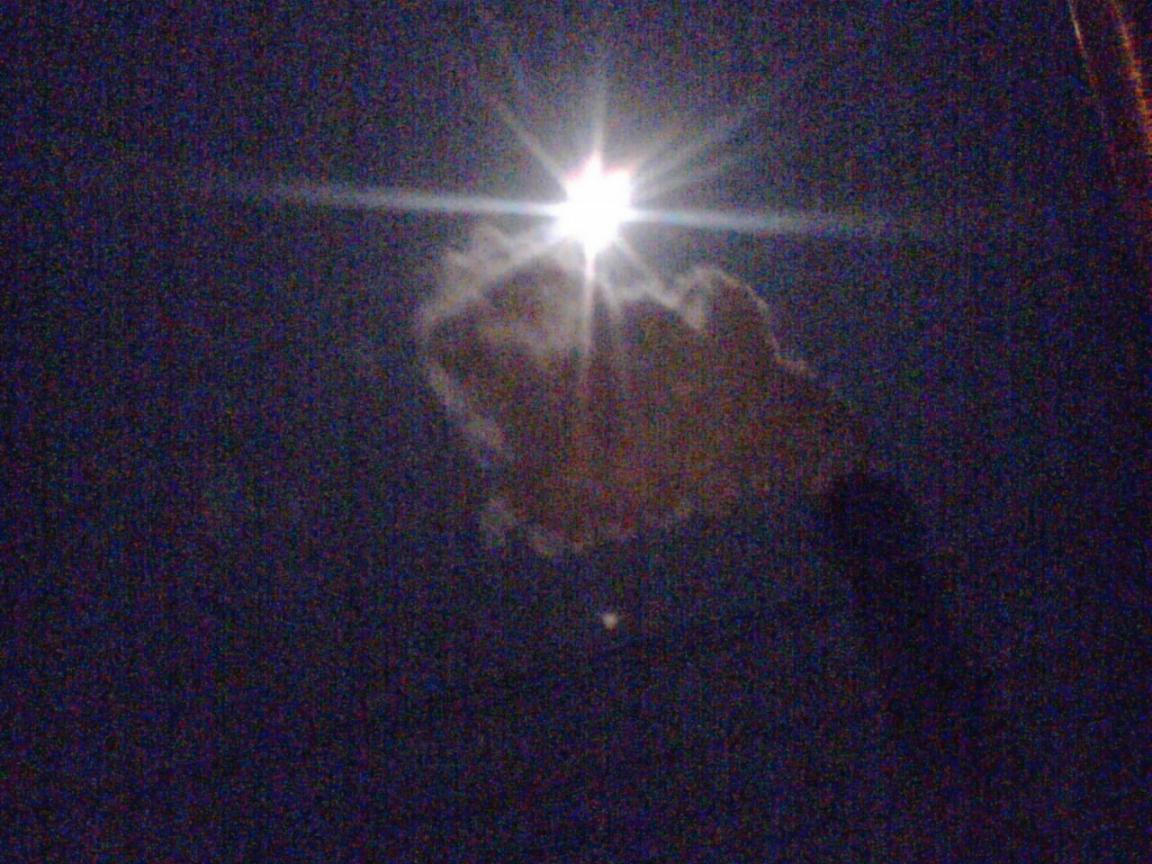 月夜下的天台热能厂烟囱！