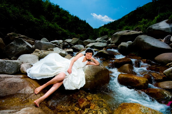 湖影夏季天姥山------沃州湖 婚纱照片欣赏