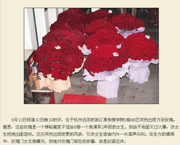 突然出现万朵玫瑰